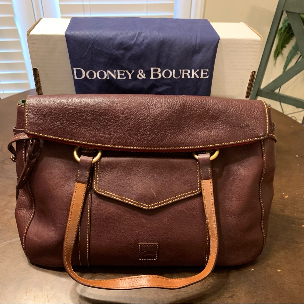 Dooney & Bourke Plum Florentine Leather Smith Satchel